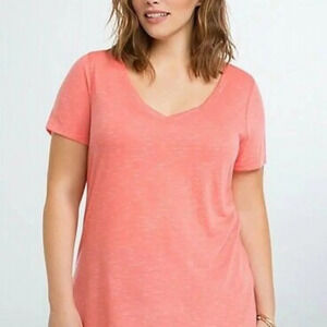 Torrid PREMIUM ORANGE V-NECK CLASSIC FIT TEE Size 3
